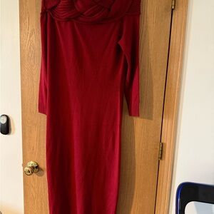 Fashion to Figure Rich Red Long Sleeve Dress